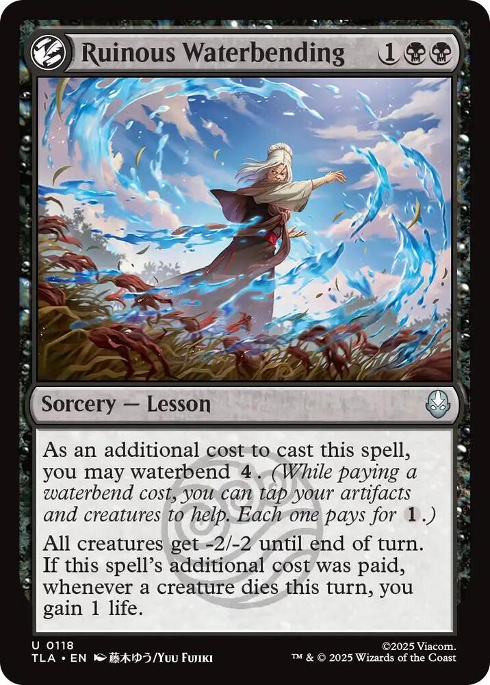 Ruinous Waterbending 118 card from Avatar: The Last Airbender