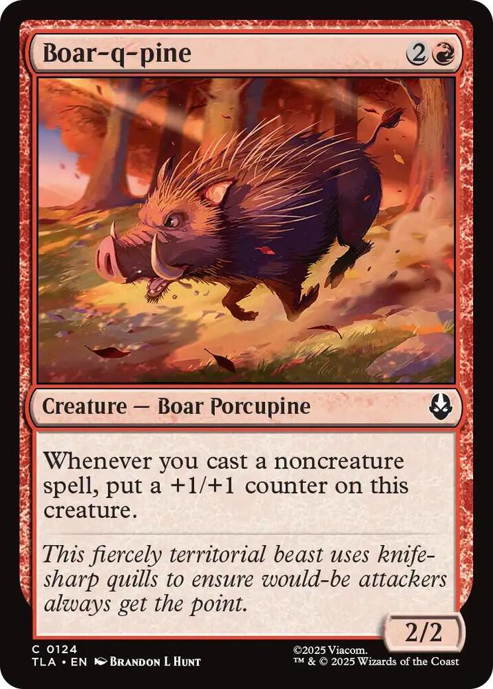 Boar-q-pine 124 card from Avatar: The Last Airbender