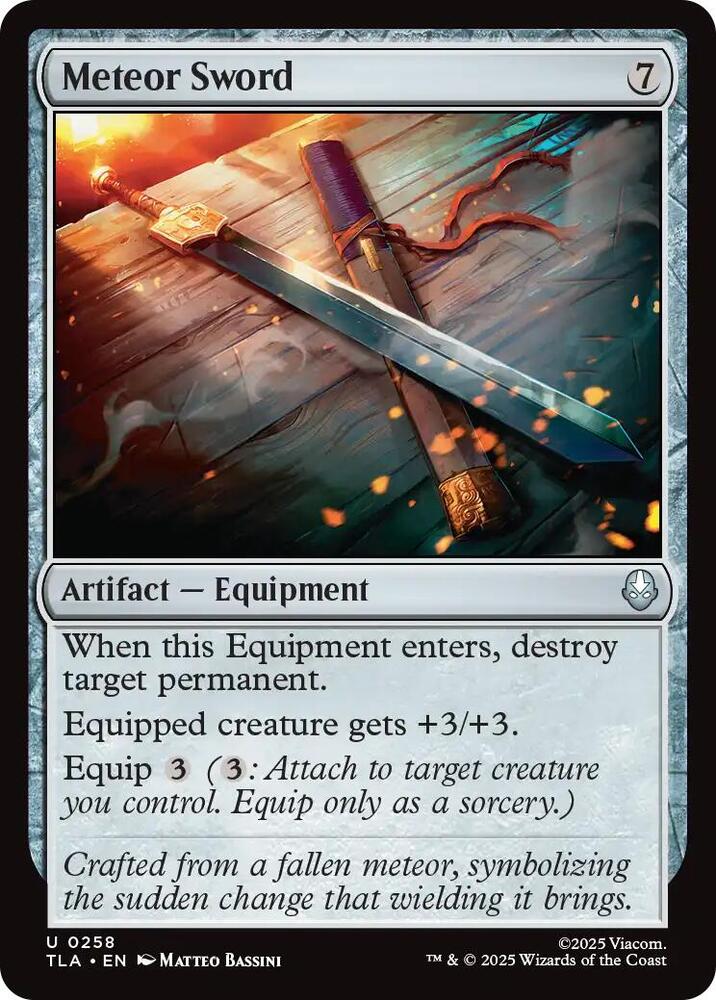 Meteor Sword 258 card from Avatar: The Last Airbender