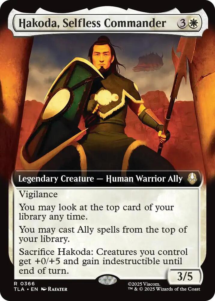 Hakoda, Selfless Commander (Extended Art) 366 card from Avatar: The Last Airbender