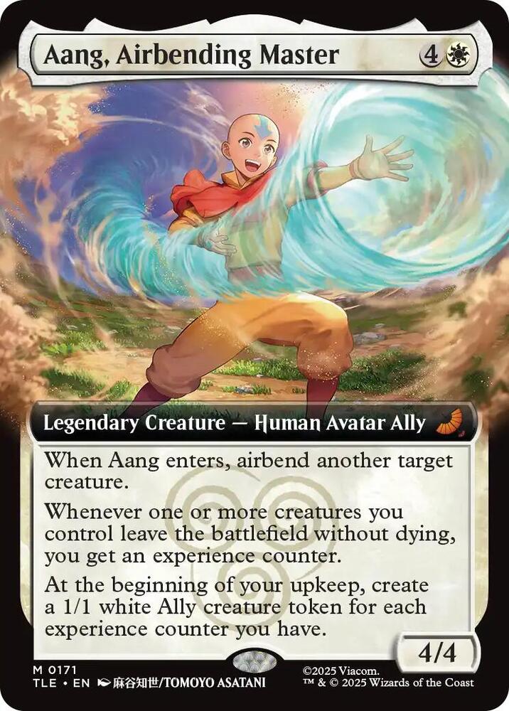 Aang, Airbending Master (Extended Art) 171 card from Avatar: The Last Airbender: Eternal-Legal