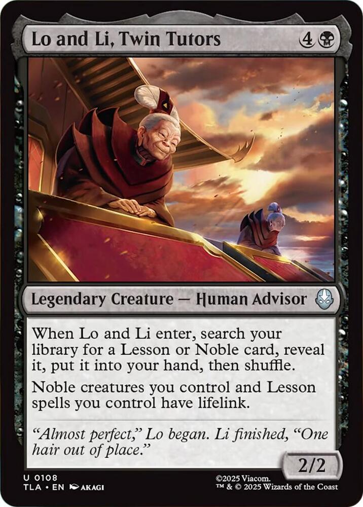 Lo and Li, Twin Tutors 108 card from Avatar: The Last Airbender