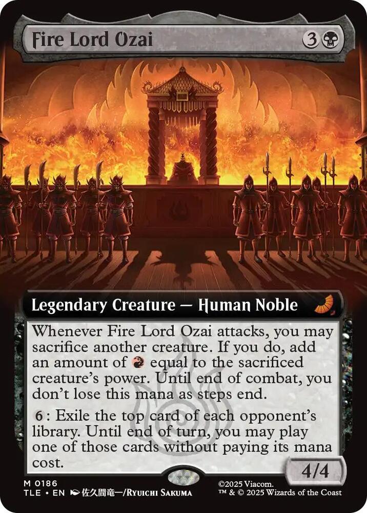 Fire Lord Ozai (Extended Art) 186 card from Avatar: The Last Airbender: Eternal-Legal
