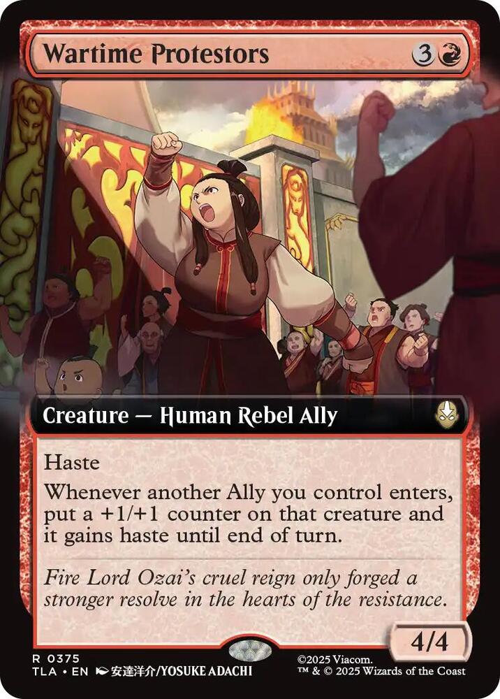 Wartime Protestors (Extended Art) 375 card from Avatar: The Last Airbender