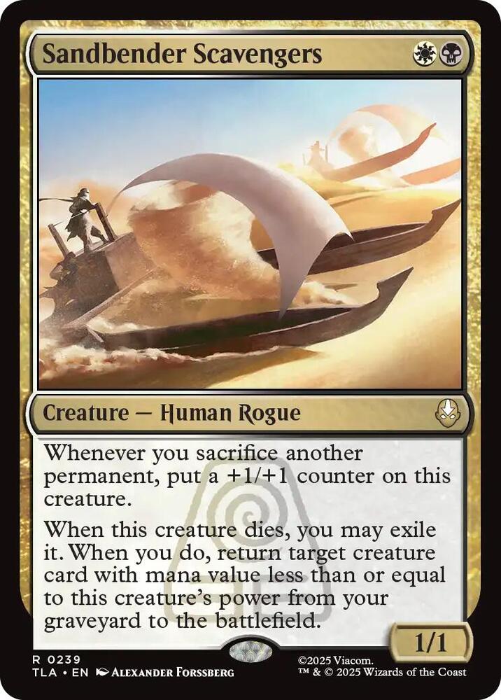 Sandbender Scavengers 239 card from Avatar: The Last Airbender