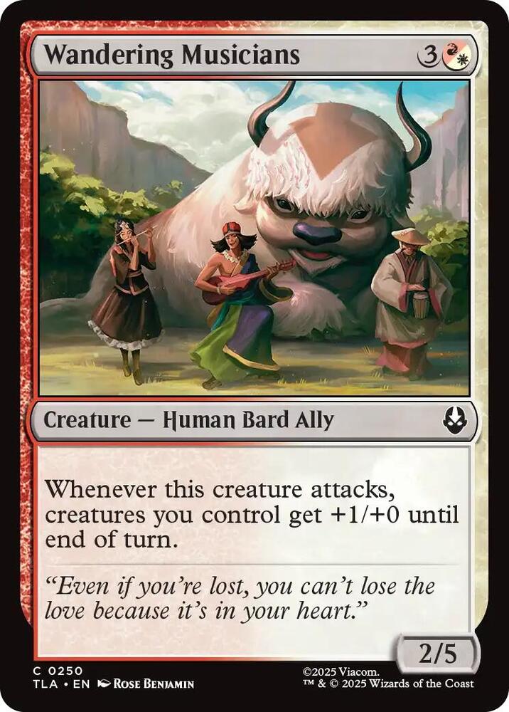 Wandering Musicians 250 card from Avatar: The Last Airbender