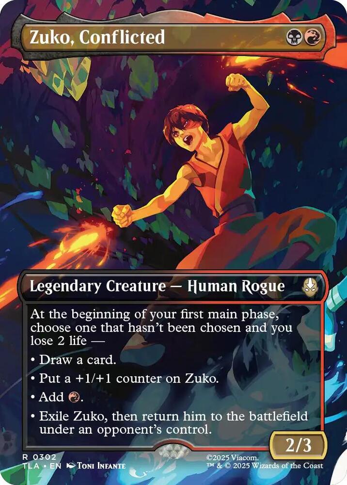Zuko, Conflicted (Borderless) 302 card from Avatar: The Last Airbender