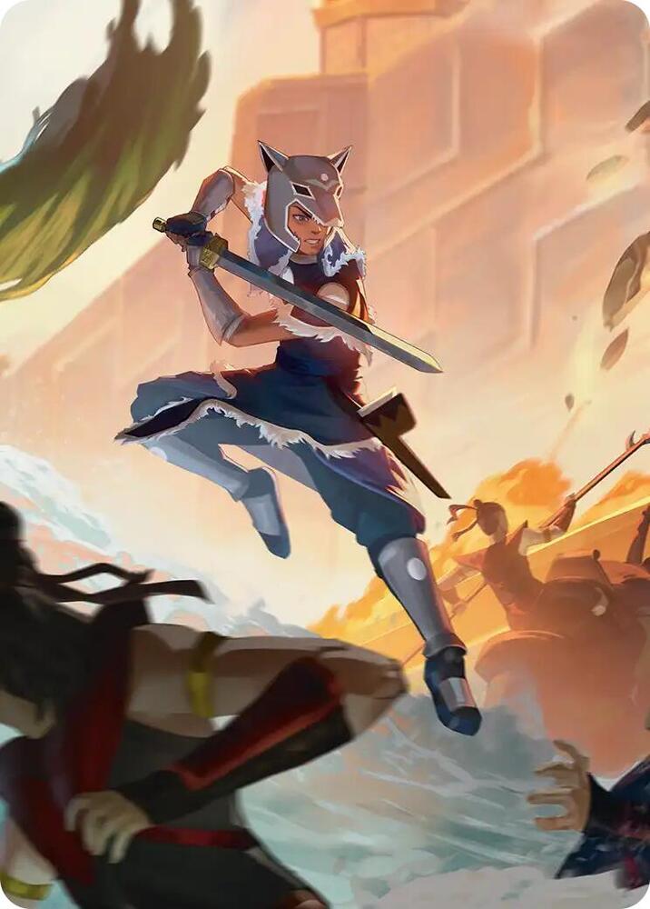 Sokka's Charge Art Card card from Art Series: Avatar: The Last Airbender