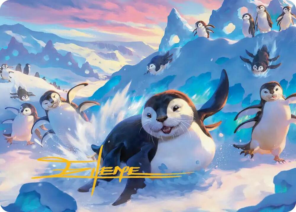Otter-Penguin Art Card (Gold-Stamped Signature) 4 card from Art Series: Avatar: The Last Airbender