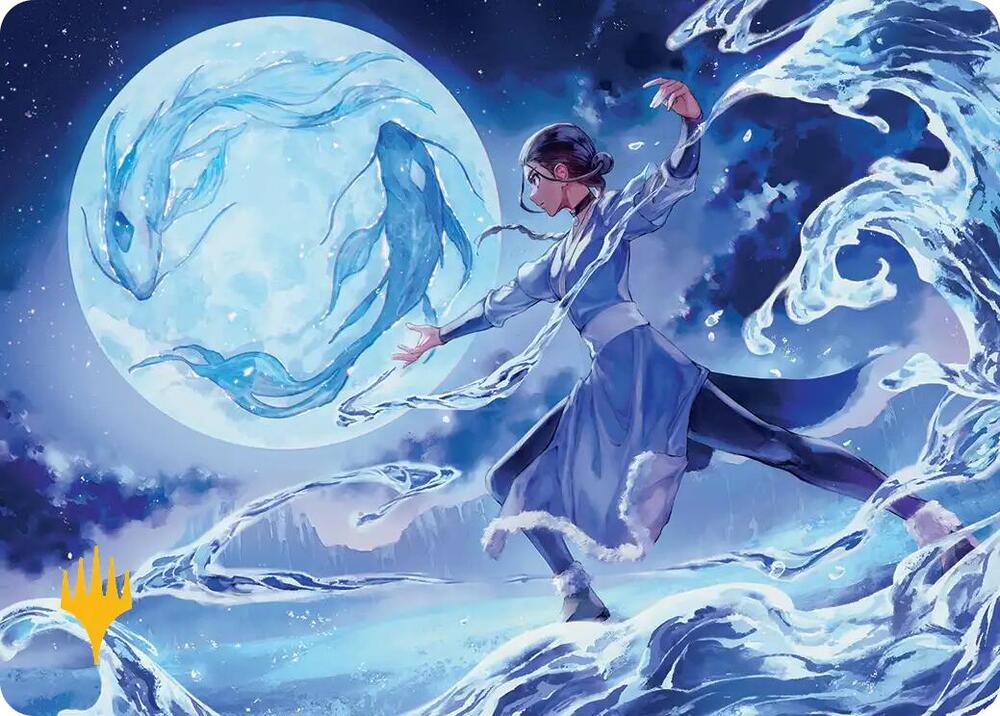 Waterbender Ascension Art Card (Gold-Stamped Planeswalker Symbol) 6 card from Art Series: Avatar: The Last Airbender