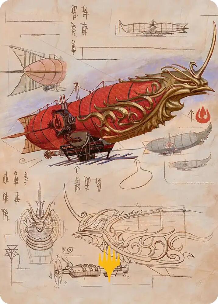 Phoenix Fleet Airship Art Card (Gold-Stamped Planeswalker Symbol) 35 card from Art Series: Avatar: The Last Airbender