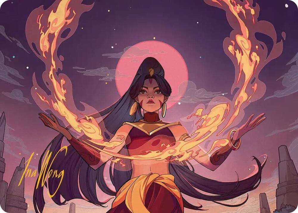 Firebending Student Art Card (Gold-Stamped Signature) 44 card from Art Series: Avatar: The Last Airbender