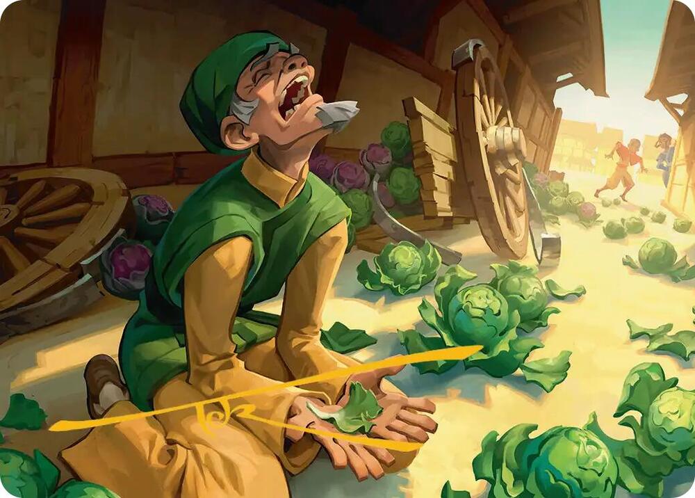 Unlucky Cabbage Merchant Art Card (Gold-Stamped Signature) 19 card from Art Series: Avatar: The Last Airbender