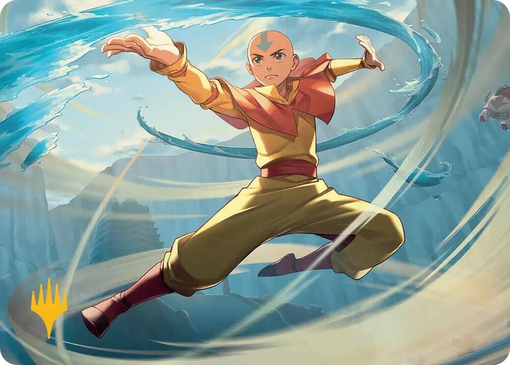 Aang, Swift Savior Art Card (Gold-Stamped Planeswalker Symbol) 20 card from Art Series: Avatar: The Last Airbender
