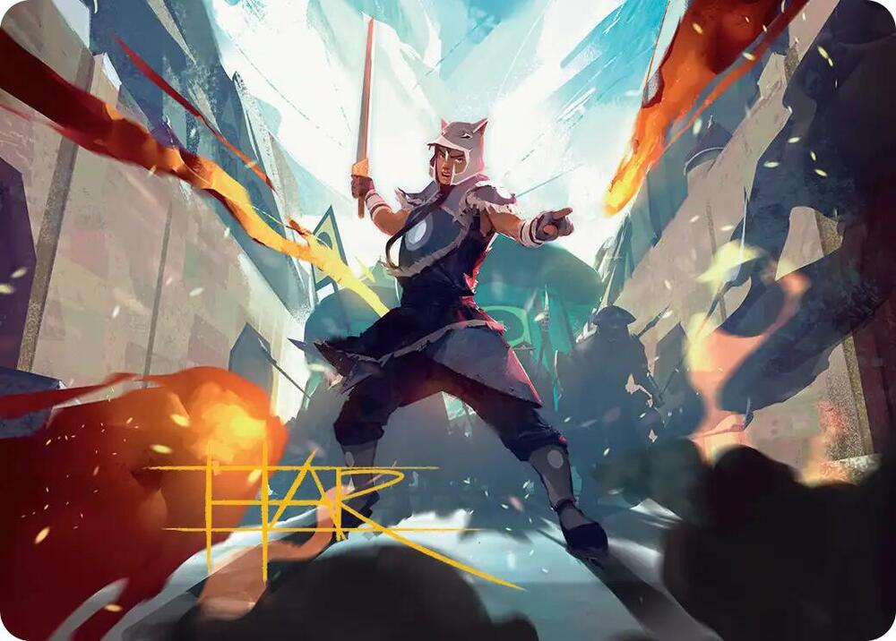 Sokka, Tenacious Tactician Art Card (Gold-Stamped Signature) 23 card from Art Series: Avatar: The Last Airbender