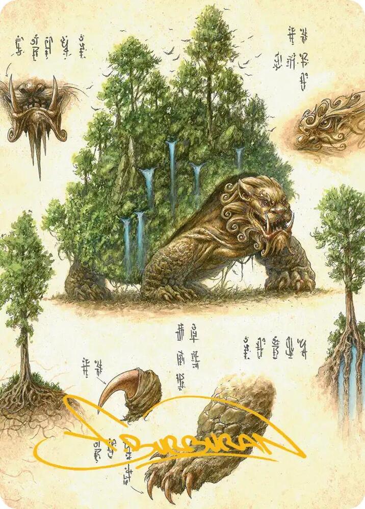 The Lion-Turtle Art Card (Gold-Stamped Signature) 37 card from Art Series: Avatar: The Last Airbender