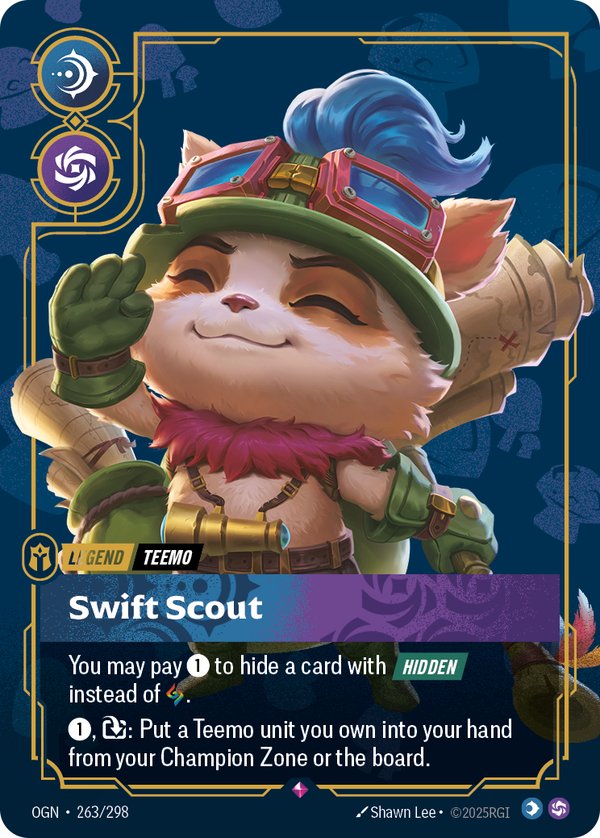 Teemo - Swift Scout 263/298 card from Riftbound Organized Play Promotional Cards