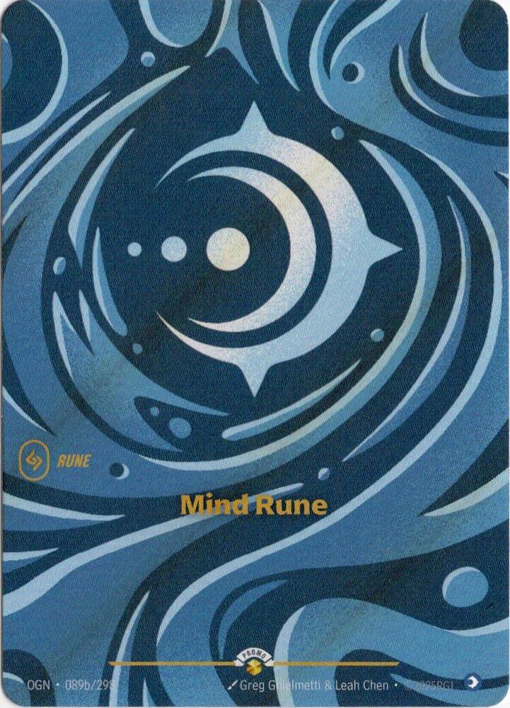 Mind Rune 089b/298 card from Riftbound Organized Play Promotional Cards