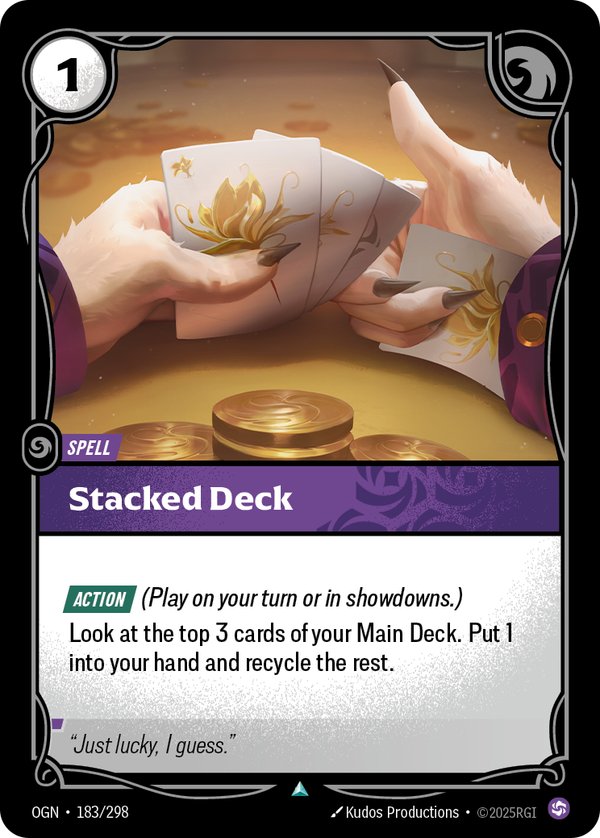 Stacked Deck 183/298 card from Riftbound Organized Play Promotional Cards