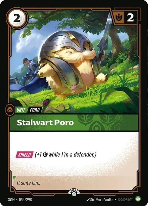 Stalwart Poro 052/298 card from Riftbound Organized Play Promotional Cards