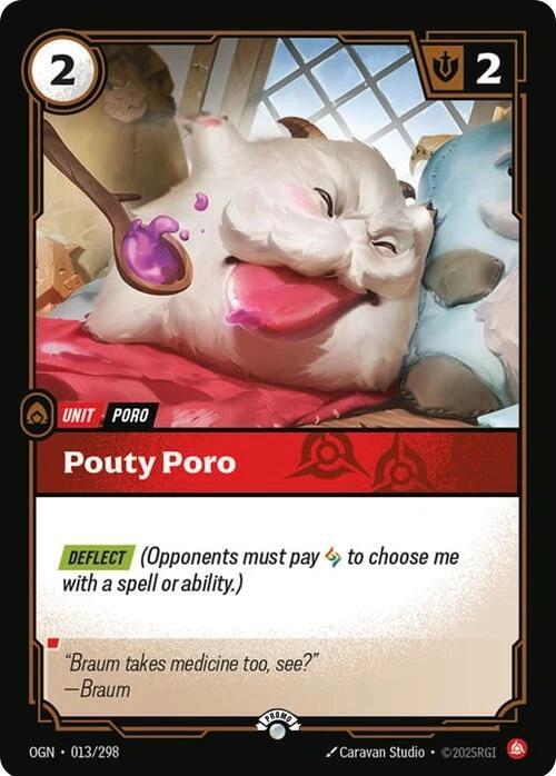 Pouty Poro 013/298 card from Riftbound Organized Play Promotional Cards