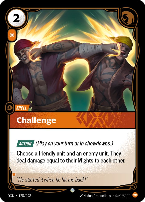 Challenge 128/298 card from Riftbound Organized Play Promotional Cards