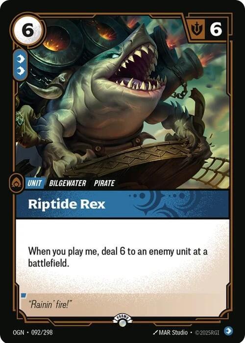 Riptide Rex 092/298 card from Riftbound Organized Play Promotional Cards