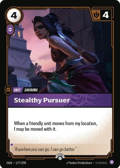 Stealthy Pursuer 177/298 card from Riftbound Organized Play Promotional Cards