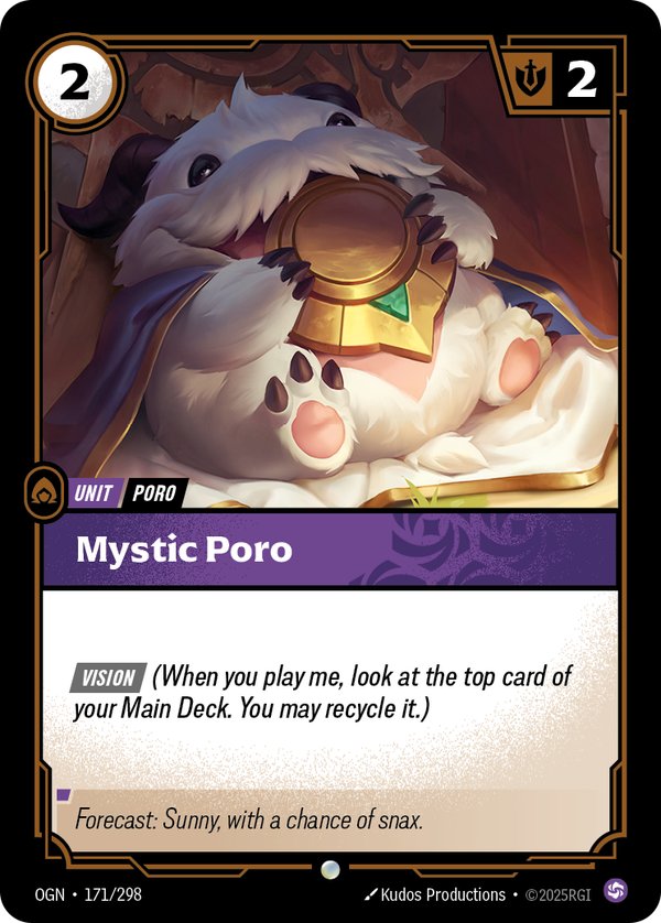 Mystic Poro 171/298 card from Riftbound Organized Play Promotional Cards