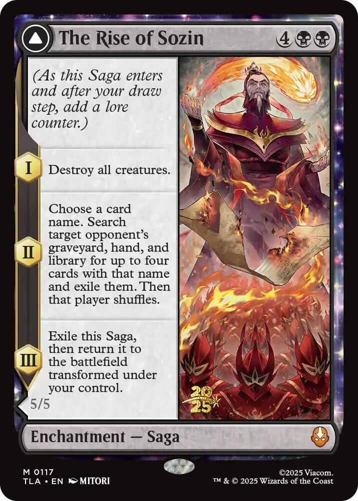 The Rise of Sozin 117 card from Prerelease Cards