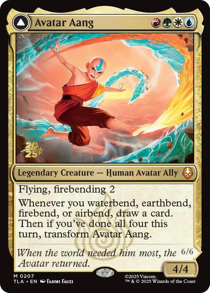 Avatar Aang 207 card from Prerelease Cards