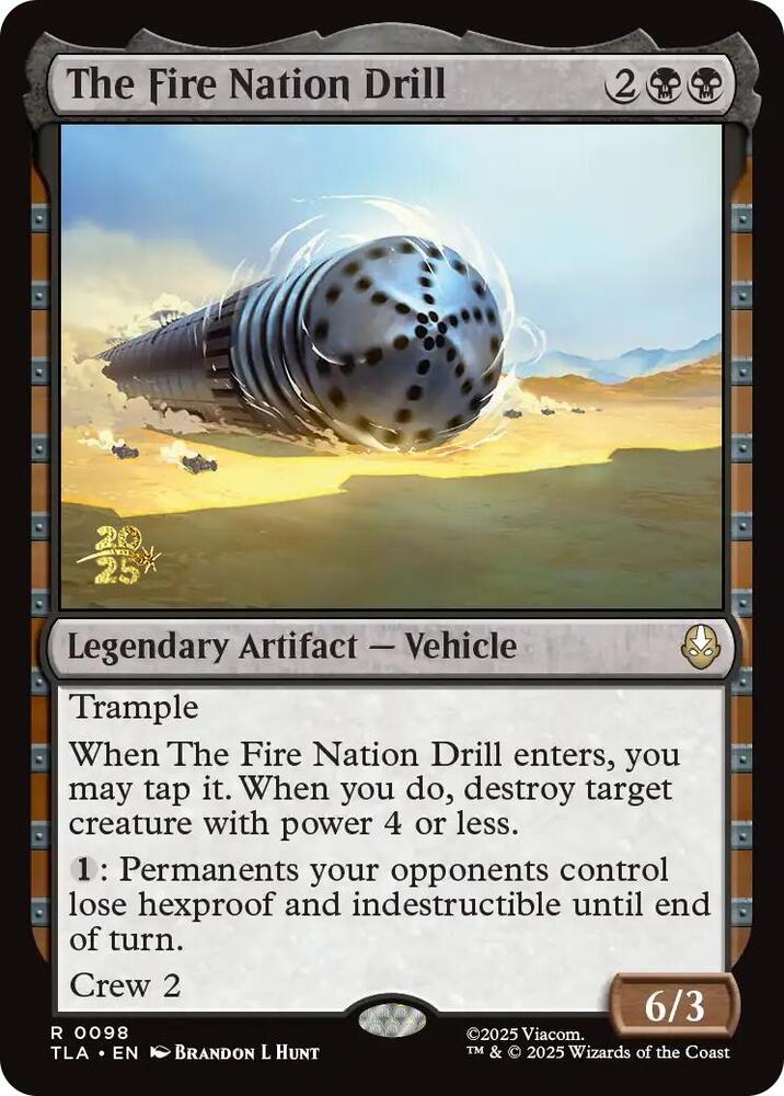 The Fire Nation Drill 98 card from Prerelease Cards