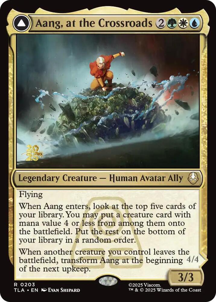Aang, at the Crossroads 203 card from Prerelease Cards