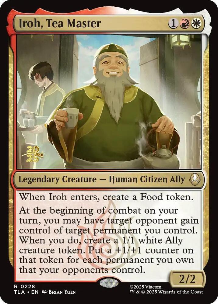 Iroh, Tea Master 228 card from Prerelease Cards