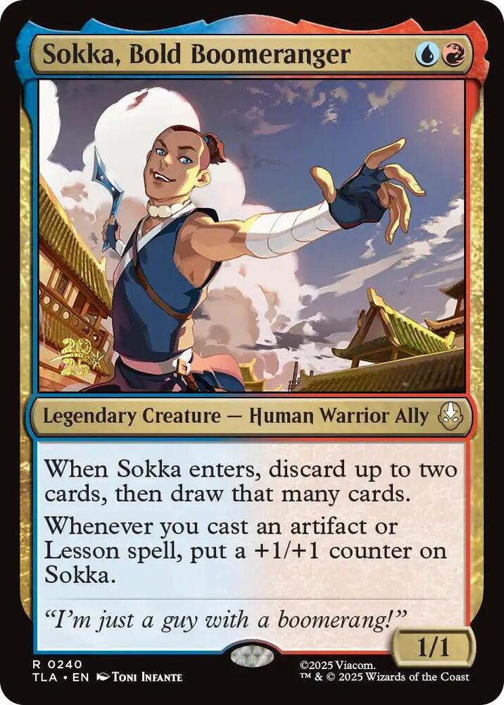 Sokka, Bold Boomeranger 240 card from Prerelease Cards