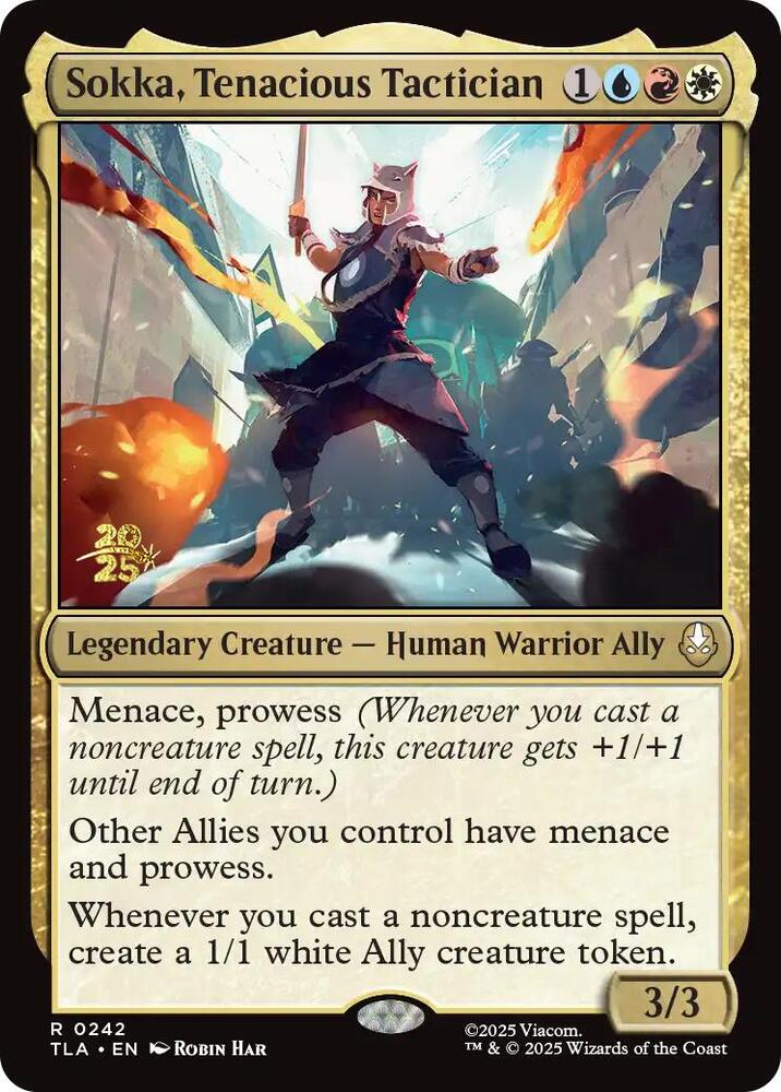 Sokka, Tenacious Tactician 242 card from Prerelease Cards