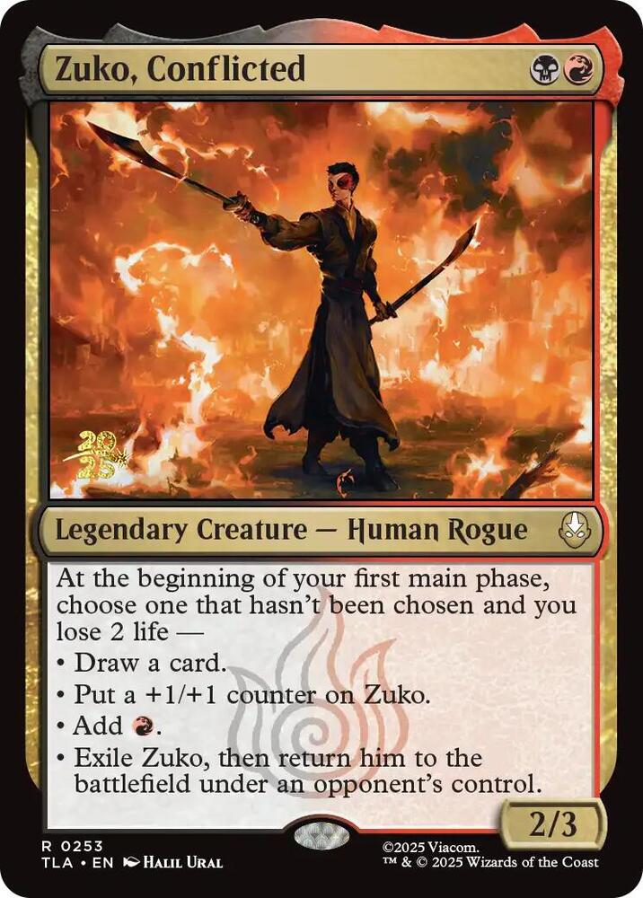 Zuko, Conflicted 253 card from Prerelease Cards