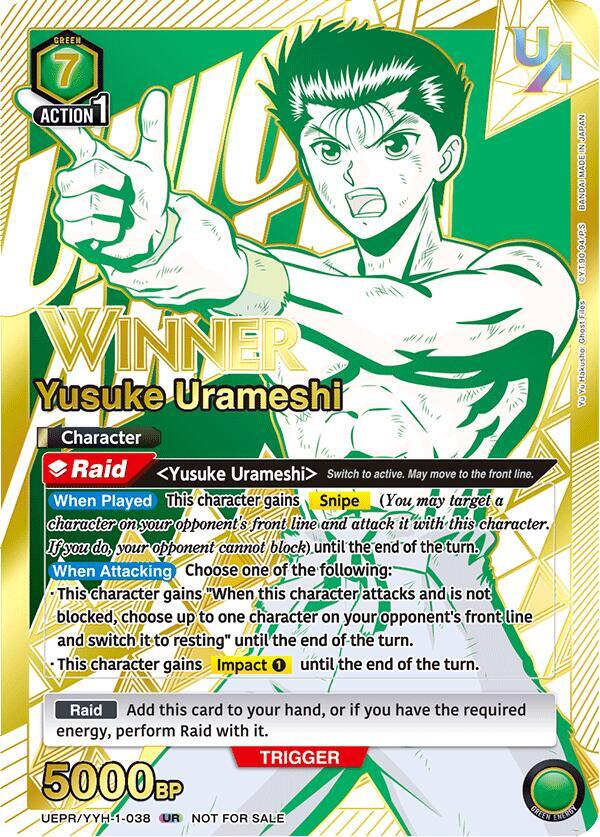 Yusuke Urameshi (Winner) UEPR/YYH-1-038 card from Union Arena Promotion Cards