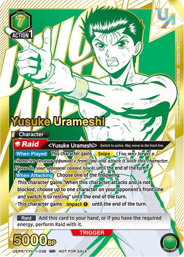 Yusuke Urameshi UEPR/YYH-1-038 card from Union Arena Promotion Cards