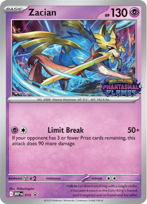 Zacian (Prerelease) 015 card from ME: Mega Evolution Promo