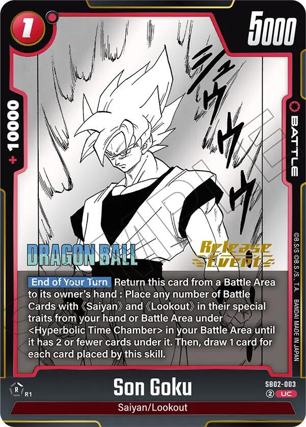 Son Goku SB02-003 card from Manga Booster 02 Release Event Cards