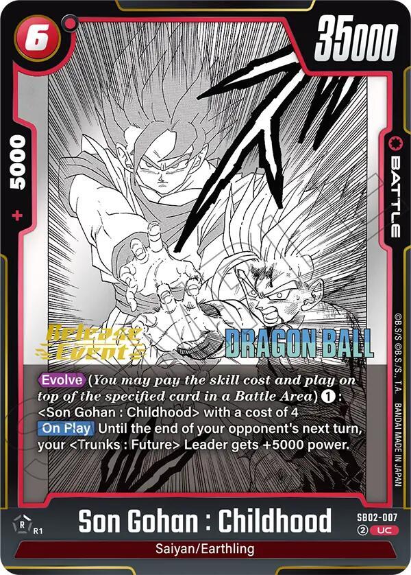 Son Gohan : Childhood SB02-007 card from Manga Booster 02 Release Event Cards