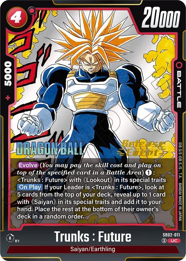 Trunks : Future SB02-011 card from Manga Booster 02 Release Event Cards