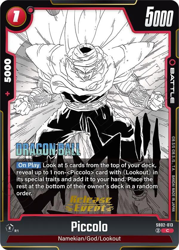 Piccolo SB02-013 card from Manga Booster 02 Release Event Cards