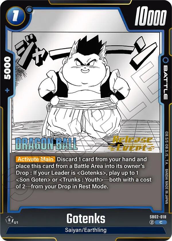 Gotenks SB02-018 card from Manga Booster 02 Release Event Cards