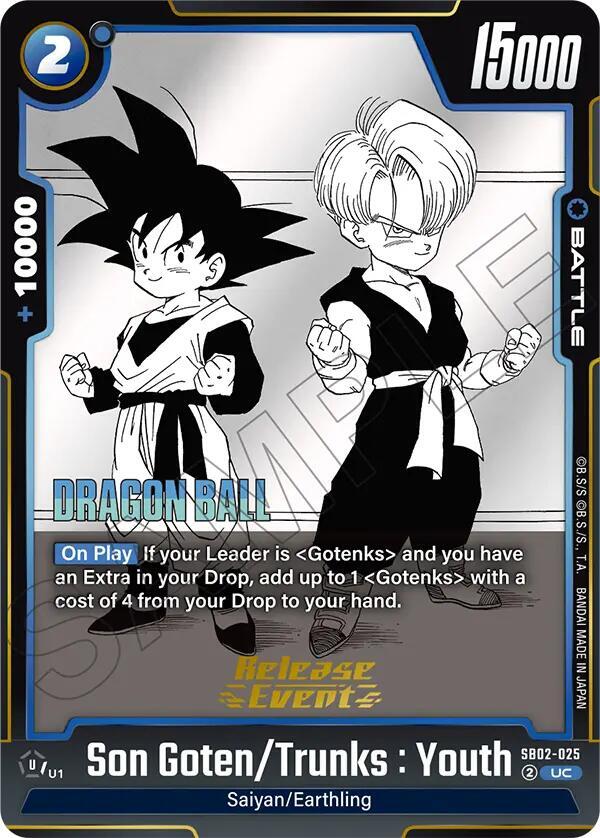 Son Goten/Trunks : Youth SB02-025 card from Manga Booster 02 Release Event Cards