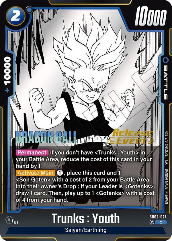 Trunks : Youth SB02-027 card from Manga Booster 02 Release Event Cards