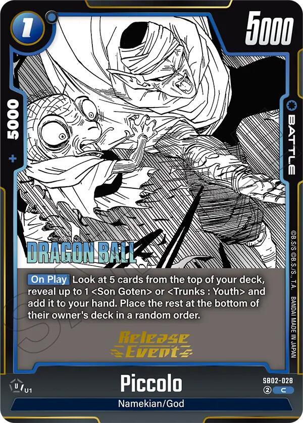 Piccolo SB02-028 card from Manga Booster 02 Release Event Cards