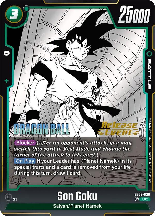 Son Goku SB02-036 card from Manga Booster 02 Release Event Cards