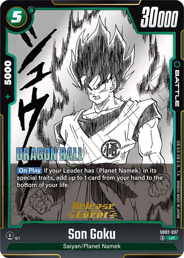 Son Goku SB02-037 card from Manga Booster 02 Release Event Cards
